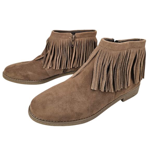 NWOT Mossimo Supply Co Brown Tassle Faux Suede Booties Size 9 - Picture 1 of 5